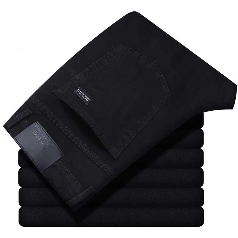 Mens Korean Version Is Soft And Comfortable Stretch Regular Fit Jeans Fashion Casual Cotton Business Black Denim Pants 251128