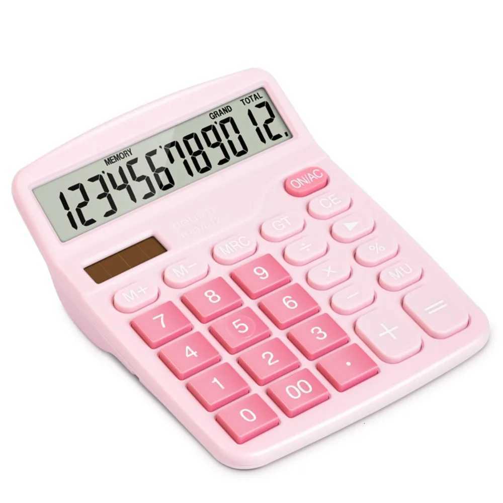 12 Digits Electronic Calcator Accounting Tools Dual Power Supply Scientific Calcator Candy Color Portable Solar Calcator H251208-image-1087658161