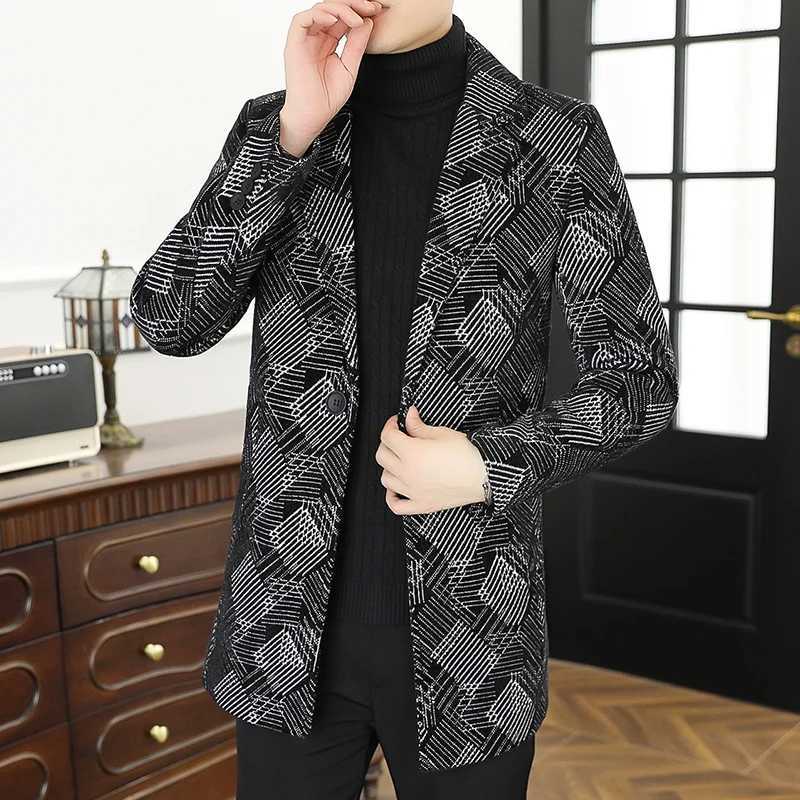 Mid-Length Suit Mens Woolen Coat Mid-Length Winter Korean Fashion Trend Woolen Jacket for Men M251208