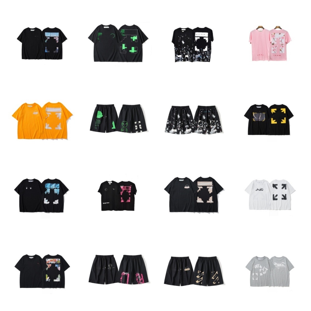 OFF mens designer t shirt for men womens graphic tee foam printed shirts tluxury jorts Street Tracksuit white men tshirt clothes brand shorts polo s
