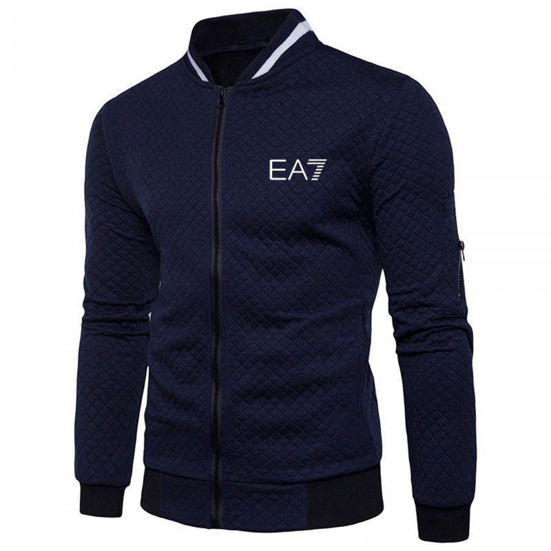 Classic Desinger Mens Hoodie Stand Neck Cardigan Zippers Jacket Casual Sweatshirts Printed EA7 Cotton Trendy Long Sleeve Men Hoodies Zip Up Sports J