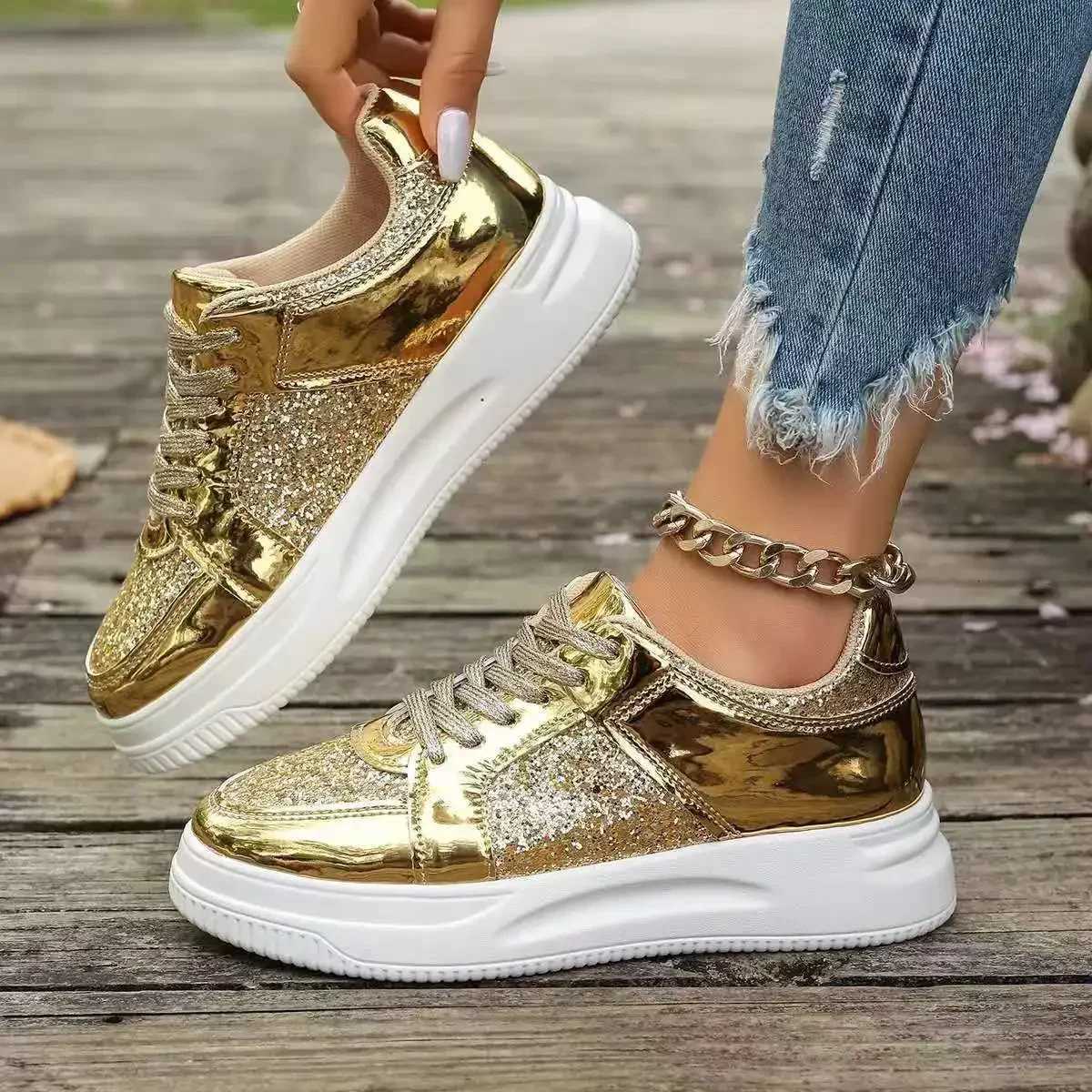 Sequin Womens Casual Sneakers Spring Summer Walking Trainers Woman Trendy Jogging Shoes Comfortable Tennis tenis de mujerXJ251208