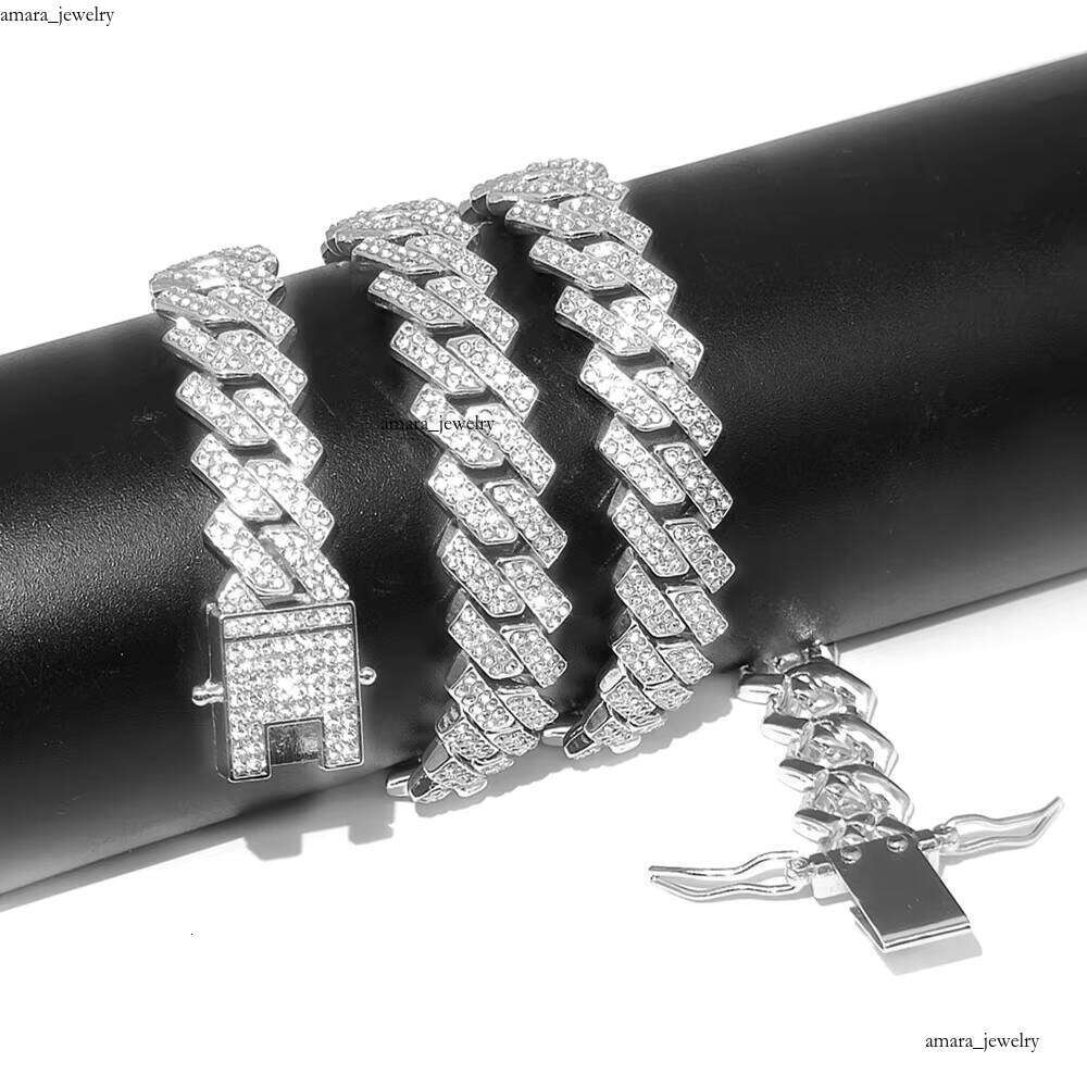 Hip Hop Bracelet Fashion Jewelry Set Men's VVS Moissanite Cuban Chain Necklace Christmas New Year Gift