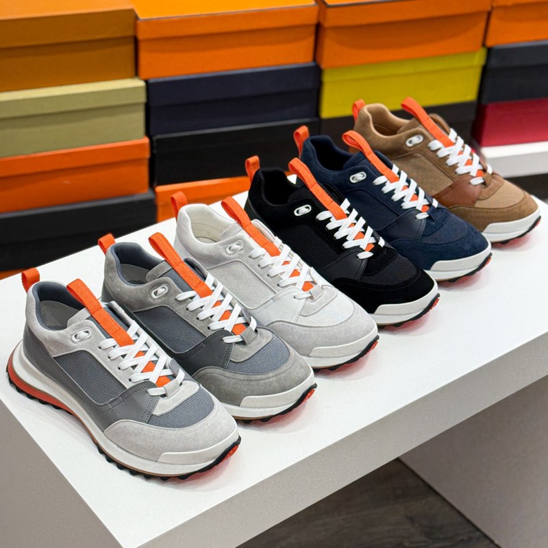 Scarpe firmate Uomo di lusso Leader Sneakers Scarpe da ginnastica in pelle scamosciata Runner sportivo Suola robusta Abito da festa Bianco Nero Scar