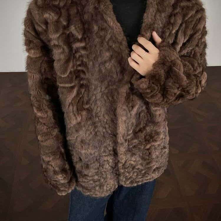 Trendy 2025 New Style Suit Collar Padded Warm Fashion Versatile Winter Men's Coat Faux Fur Thickened Overcoat