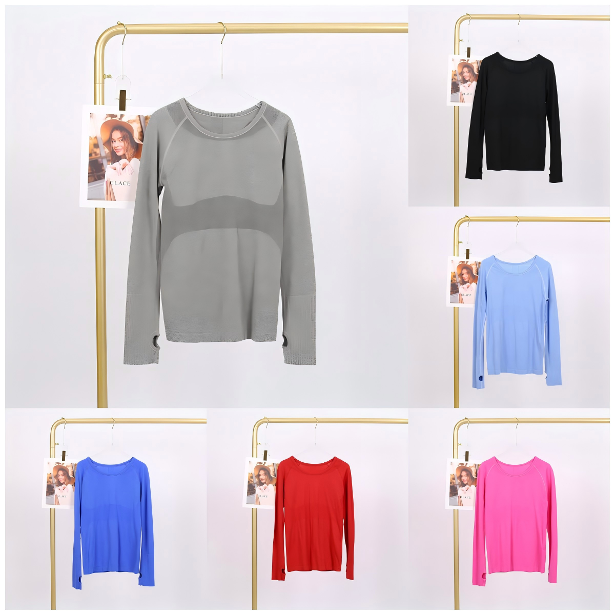 Designer yoga wear 1.0 short-sleeved 1.0 long-sleeved breathable quick-drying round leading step fitness tight-fitting suit gym T-shirt