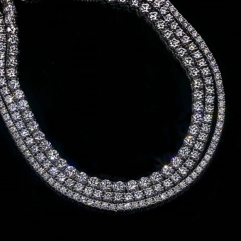 GIGAJEWE VVS Moissanite Tennis Necklace and Bracelet 925 Sterling Silver Plated with 18k White Gold Pass Diamond Test