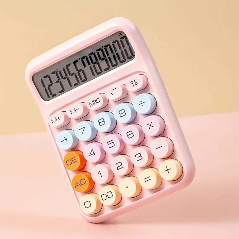 Candy Color Calcators with Big Display Mechanical Dot Keyboard12-Digit Precision Desktop Calcator for Students Off Supply H251208-image-1087661841
