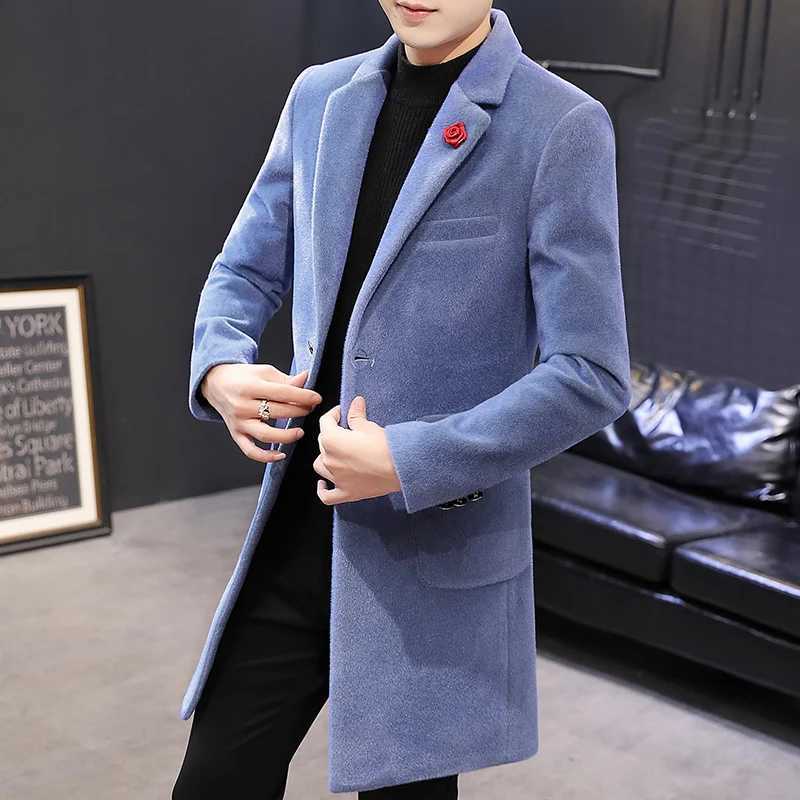 High-quality mens mink coat fashionable and cool versatile for travel trendy business and casual woolen coat M251208
