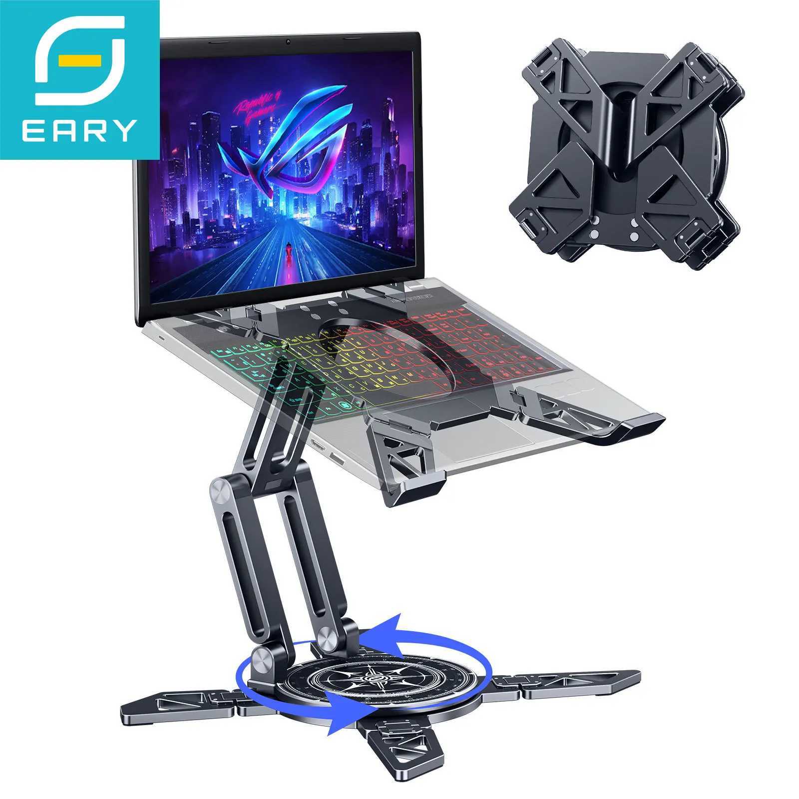 Eary Metal Laptop Stand for Desk Portable Ergonic Tablet Holder Height Adjustable Riser With 360 Rotate Fits Notebooks 12-18In C251208-image-1087683550
