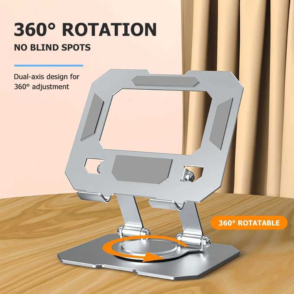 360 Rotatable Tablet Stand Adjustable Foldable Desktop Stand Holder For iPad Air 13 Tab Lazy Folding Metal Tablet Stand C251208-image-1087684042