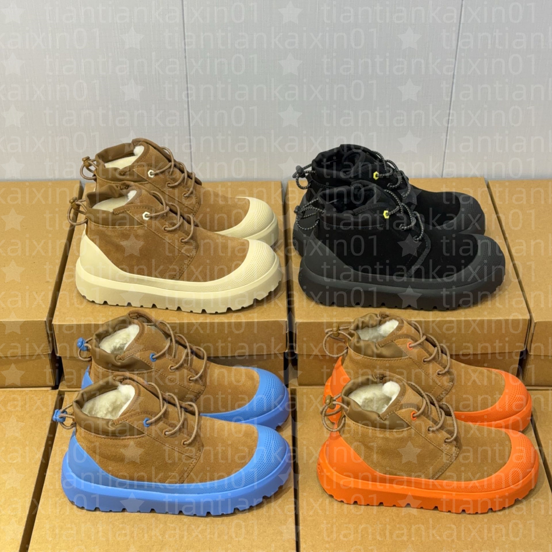 Designer Classic Ultra Mini Boots Snow Micro Boot Platform Short Fur Sheepskin Tasman Tazz Chestnut Sand Mustard Seed BootWool colored sole