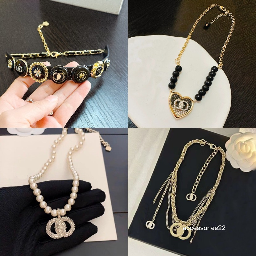 Pendant Necklaces Luxury Designer Pendants Necklaces Never Fading Plated Stainless Steel Gold Silver Round Letter Choker Pendant Necklace Chain Jewe