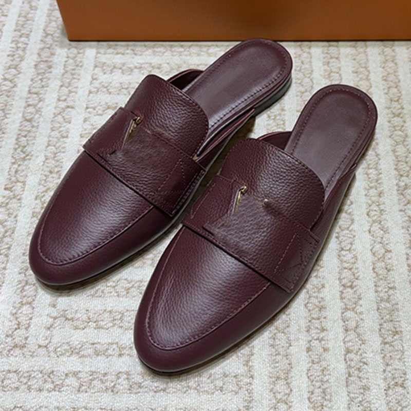 Designer Mare Flex Open Back Loafer luxury Ladies slide Rubber Outsole Outdoor Recreation fashion Women Flat shoes Nubuck calf leather Casual Shoes