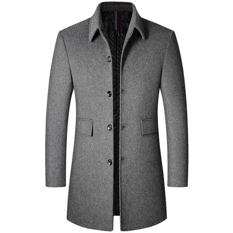 BROWON Cappotto invernale da uomo di marca 2025 Autunno Solido Colletto rovesciato Giacca lunga in lana per uomo New Business Casual Tenere in caldo