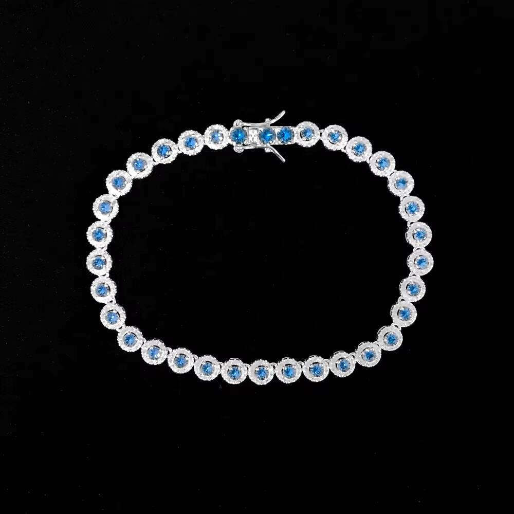 OUGEPHELI 6mm Hot Selling Colorful VVS Moissanite S925 925 Sterling Silver Fine Fashion Jewelry Necklace Bracelet