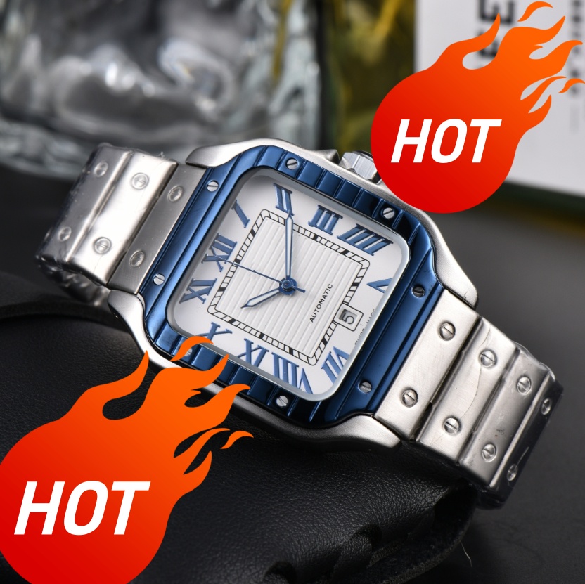 Luxury CARTIRity SANTOSDEity Watch Mens tankily Watch Square Watches Automatic Movement Stainless Steel Bracelet Sapphire Glass Waterproof women Wat