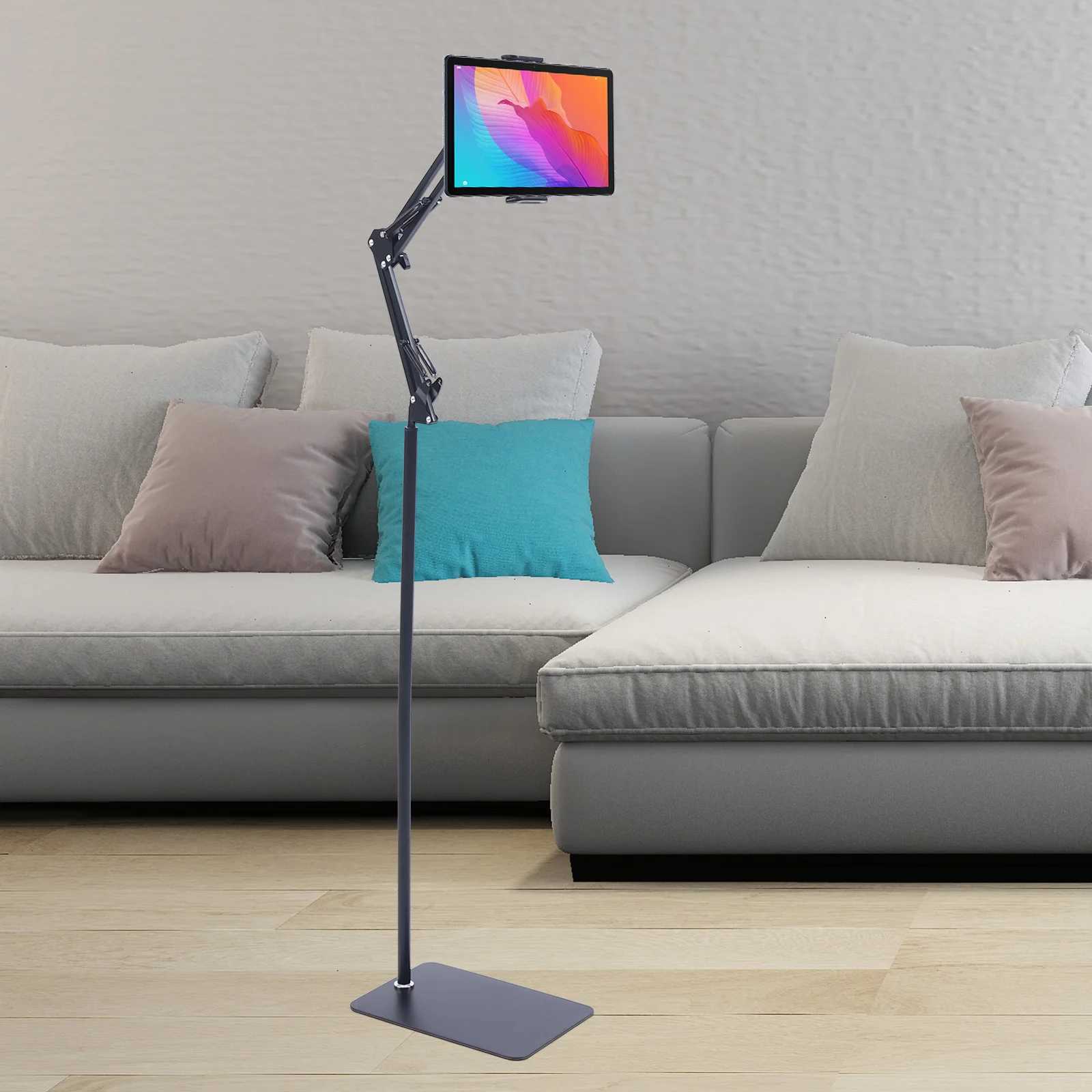 Universal Ipad Stand Floor Tablet Bracket Adjustable ible Rotation Phone Holder 360 rotating Stand port 472-709in C251208-image-1087684022