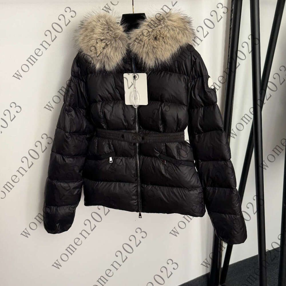 HighQuality Women's Thickened Down Jacket Designer Style Hooded with Fur Collar Warm Comfortable Waist-Cinching Design Suitable for Winter Occa