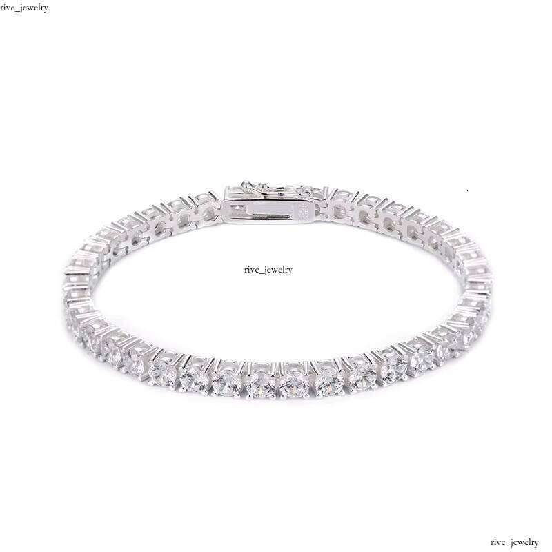 Hot Sale 3mm 4mm 5mm Vvs GRA Certified Silicon Stone VVS Moissanite 925 Sterling Silver Tennis Bracelet Unisex Jewelry