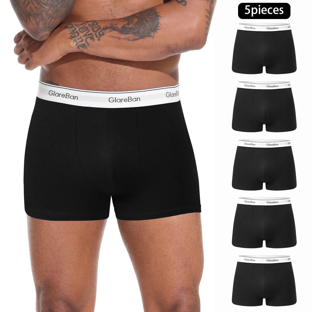 5pcs Pack Cotton Boxer Briefs Men shorts Panties Underwear For Man And Underpants Homme BoxerShorts Box Slip Box251205