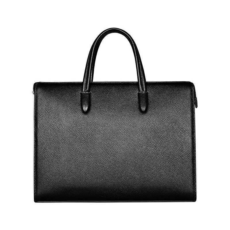 New Genuine Messenger Laptop Bag Leather Fingerprint Lock Handbag Large Capacity Computer Bag Business Practical Mens Briefcase Z251208