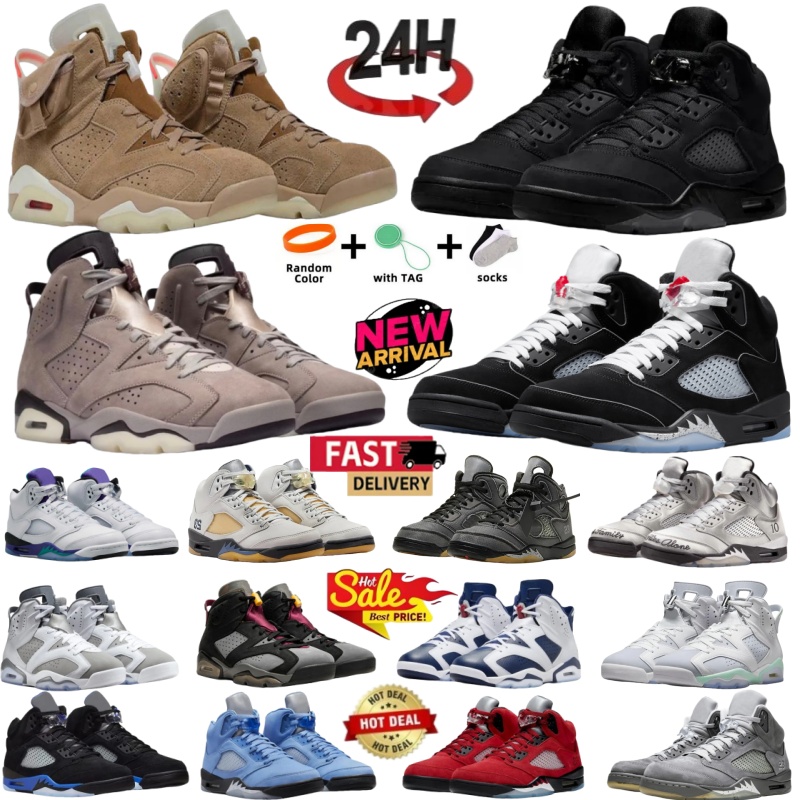 With Box 5 6 Smoky Mauve Mens Basketball Shoes 5s 6s Black Cat Olive Navy Georgetown Aqua UNC Lucky Green Concord Racer Blue Raging Fire Red Suede S