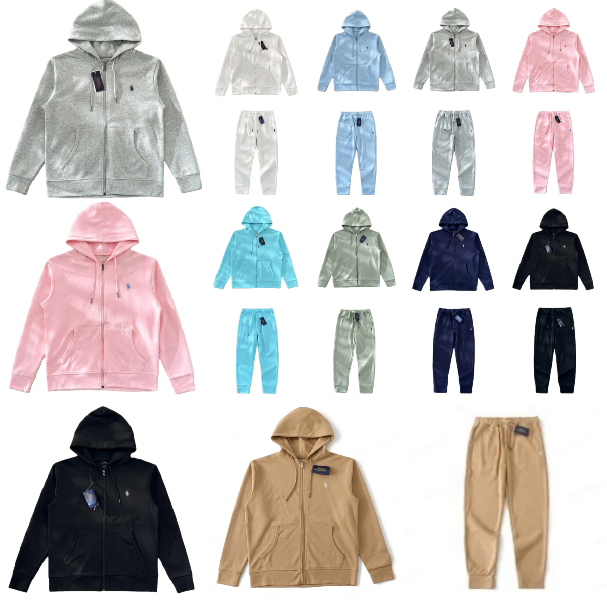 Men Polo Tracksuit Set Zip Up Hoodie Men Polo Hoody Designer Pullover Cotton Horse Long Sleeve Polo Hoodie Woman Sweater Grey Hoodie Designer Jogger