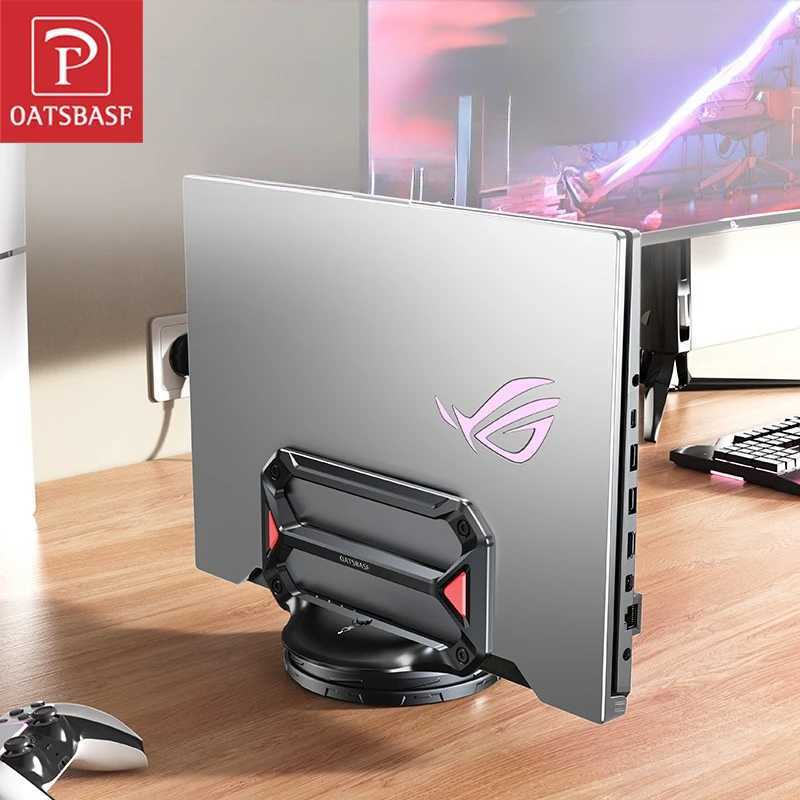 Oatsbasf Vertical Laptop Stand Holder Heat Dissipation Non-slip Silicone for Book Air Pro iPad Tablet Gravity Storage Holder C251208-image-1087683433