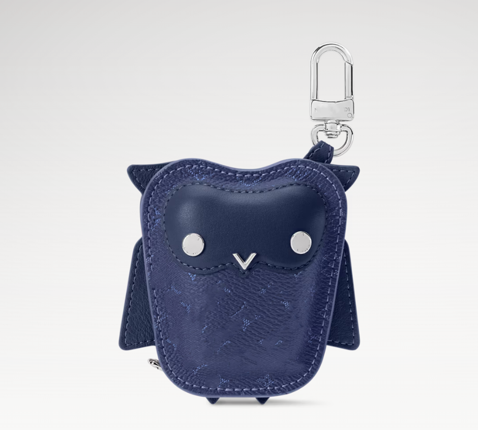 With Box Luxury Designer Keychain Blue OWL Brand Leather Key Chain Men Car Keyring Women Buckle Keychains Bags Pendant Exquisite Gift