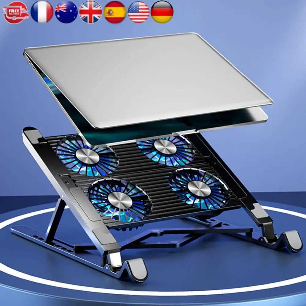 Laptop Cooling Pad with 2/4 Fans Silent Gaming Laptop Cooler Fan RGB 7 Height Portable Laptop Holder for 11-173 Inch Notebook C251208-image-1087683580