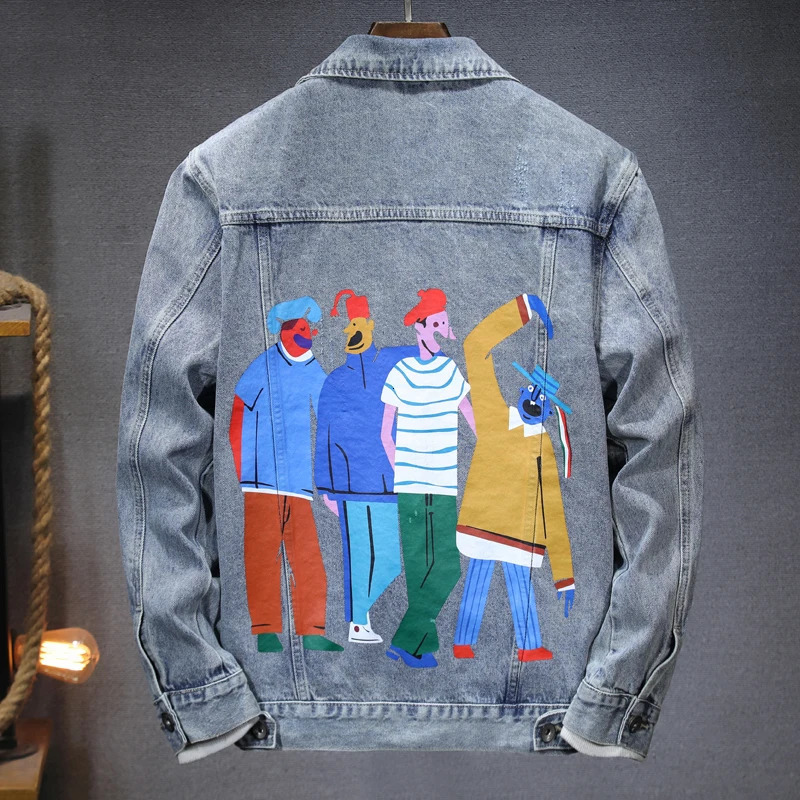 Cowboy jacket mens autumn mens outerwear loose casual handsome street versatile denim top 251205