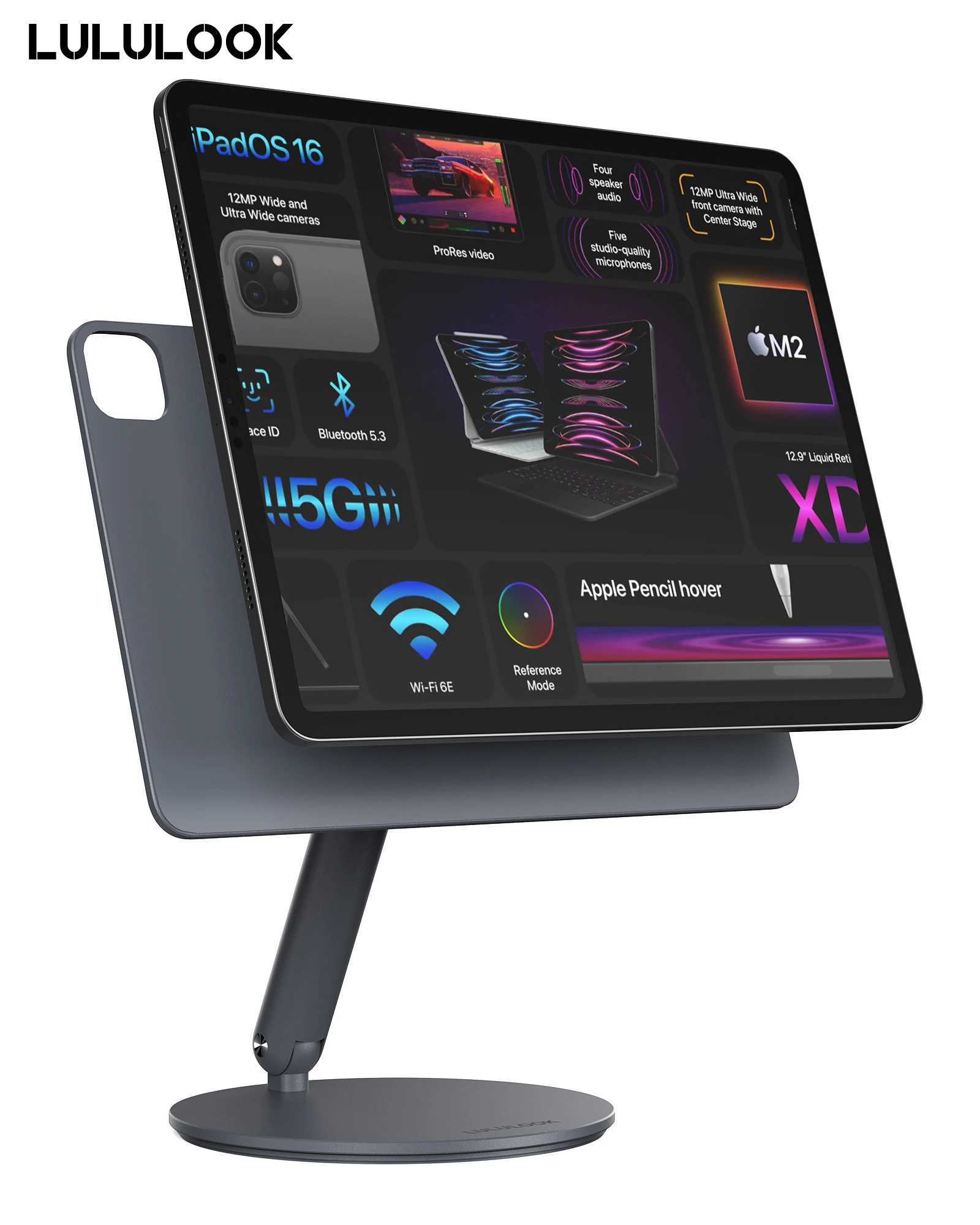 LOOK Magnetic Stand For iPad Pro360 Rotation Base Adjustable Foldable Holder For iPad Pro 129/11 iPad Air 5/4th Bracket C251208-image-1087683763