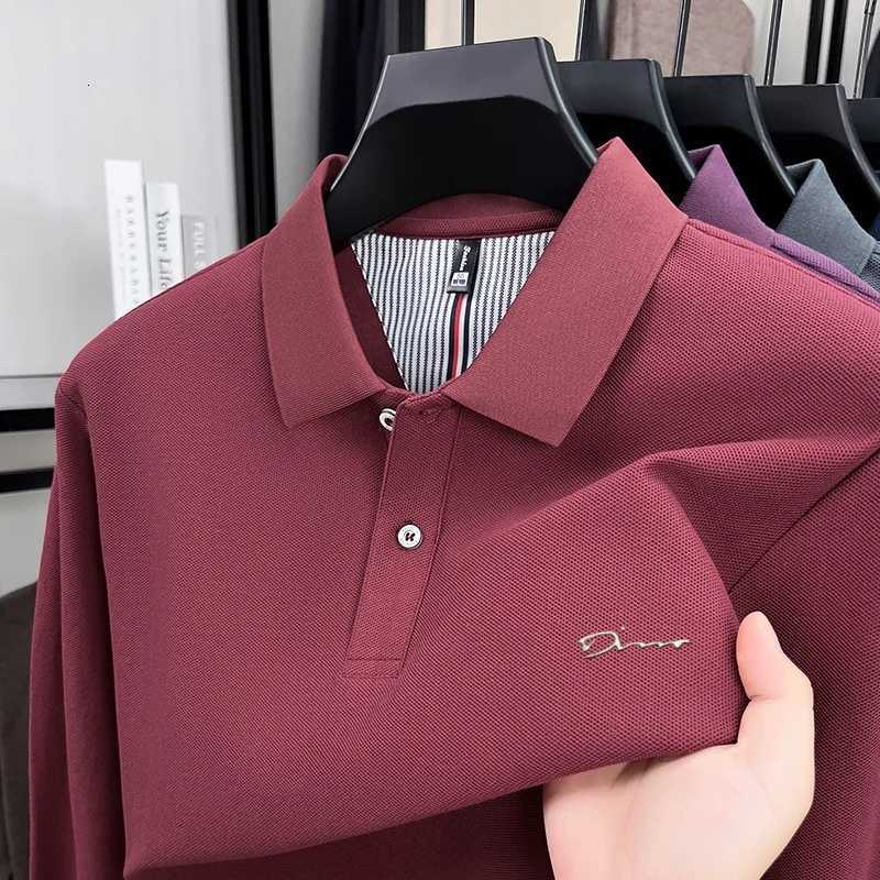 00 pure cotton spring and autumn new mens long sleeved comfortable casual PoLo shirt original letter T-shirt top W251208