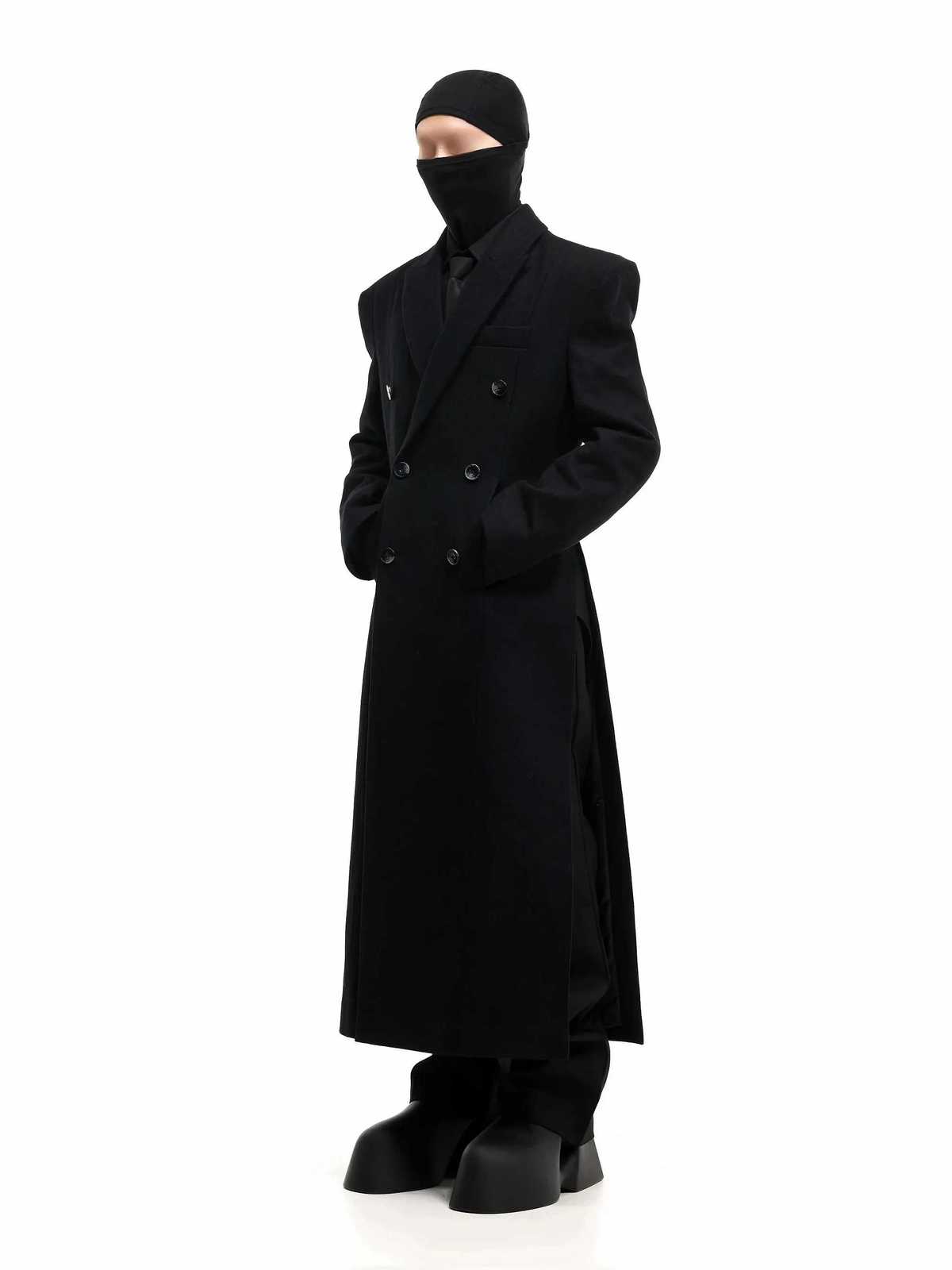 Mauroicardi Autumn Winter Long Warm Thick Fitted Black Wool Blends Coat Men Shoulder Pads Elegant Woolen Overcoat 2025 M251208