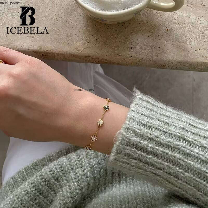 Unique Wholesale Custom Chain Fashion Boutique Jewelry Charm Colorful VVS Moissanite Flower 925 Silver Bracelet for Women