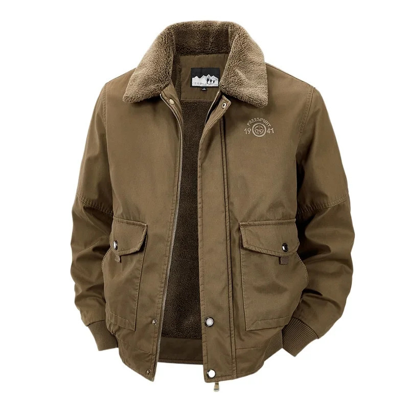 Winter Men Cotton Bomber Jackets Casual Tooling Jackets Fashion Male Fleece Warm Parkas Quality Man Slim Cargo Coats Size 4X 251205