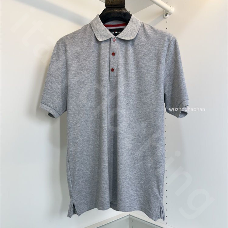 Luxury Designer Men Polos Summer Kiton Cotton Blue and Black Tennis Short Sleeve T-shirts K1289
