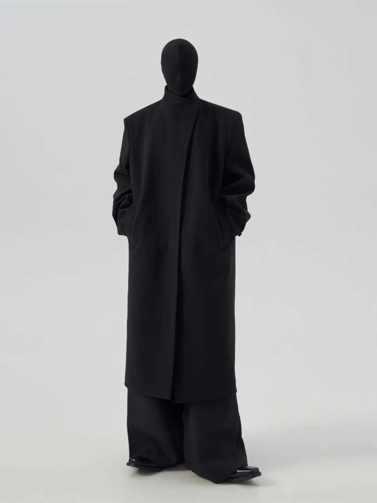 Mauroicardi Autumn Winter Long Warm Soft Black Wool Blends Coat Men Designer Clothes Elegant Chic Woolen Overcoat 2025 M251208