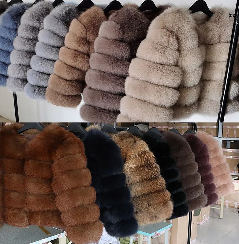 Fur jacket Women faux fur coat Natural Real Fur Coat Womens Jackets Winter Furry Vest Beige Khaki Short Leather Female Clothing nickel_store