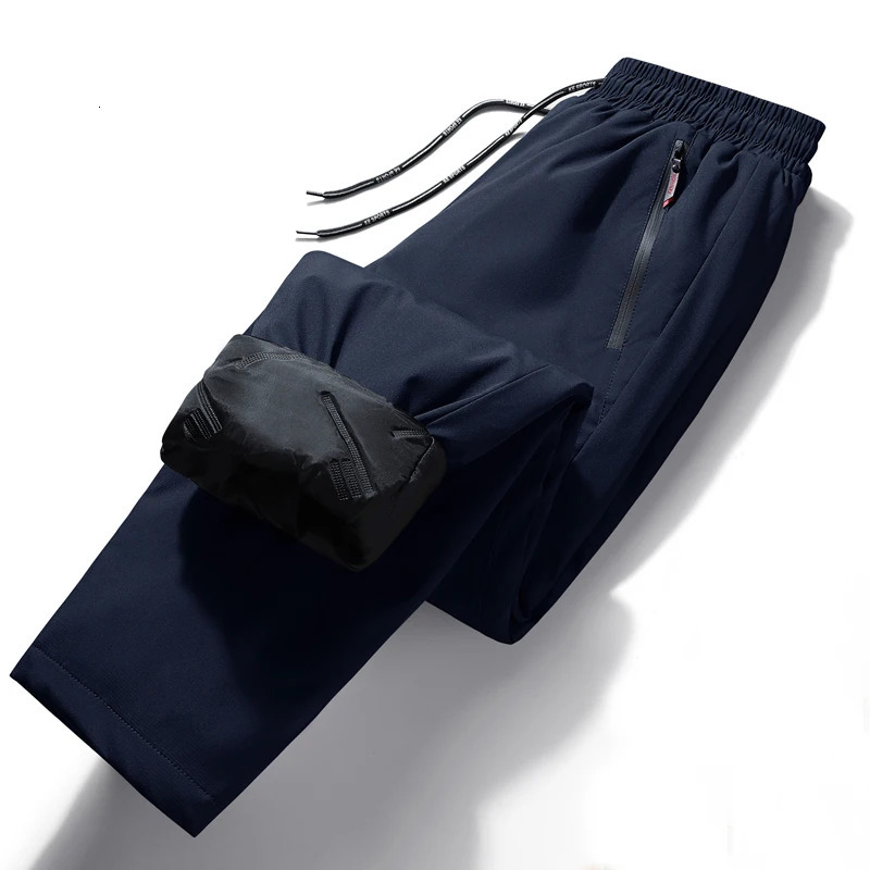 TUCANO Mens Winter Thiened down Cotton Pants Fce Lined Warm Windproof Outdoor Cold Resistant Straight Leg Trousers 251205