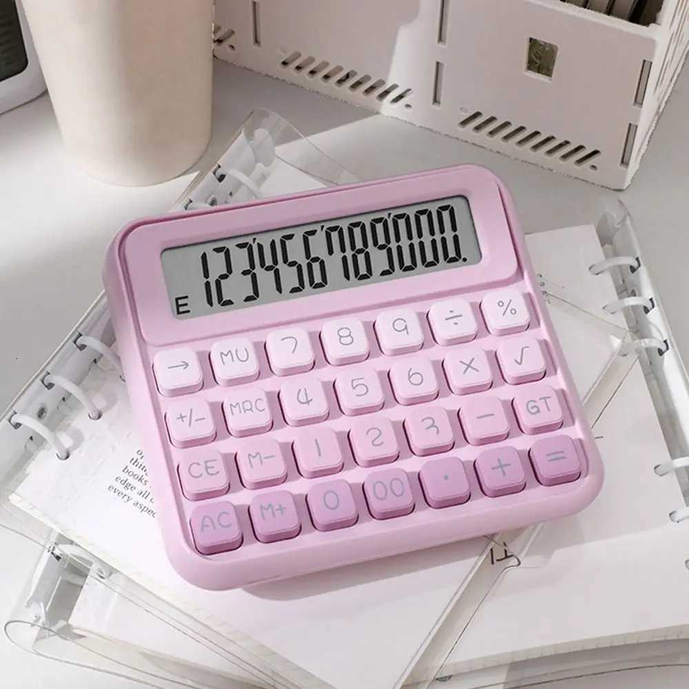Cute 12 Digits Calcator Easy To Use Portable Finance Calcator Battery Operated Prnt Slipping Student Calcator Business H251208-image-1087661810