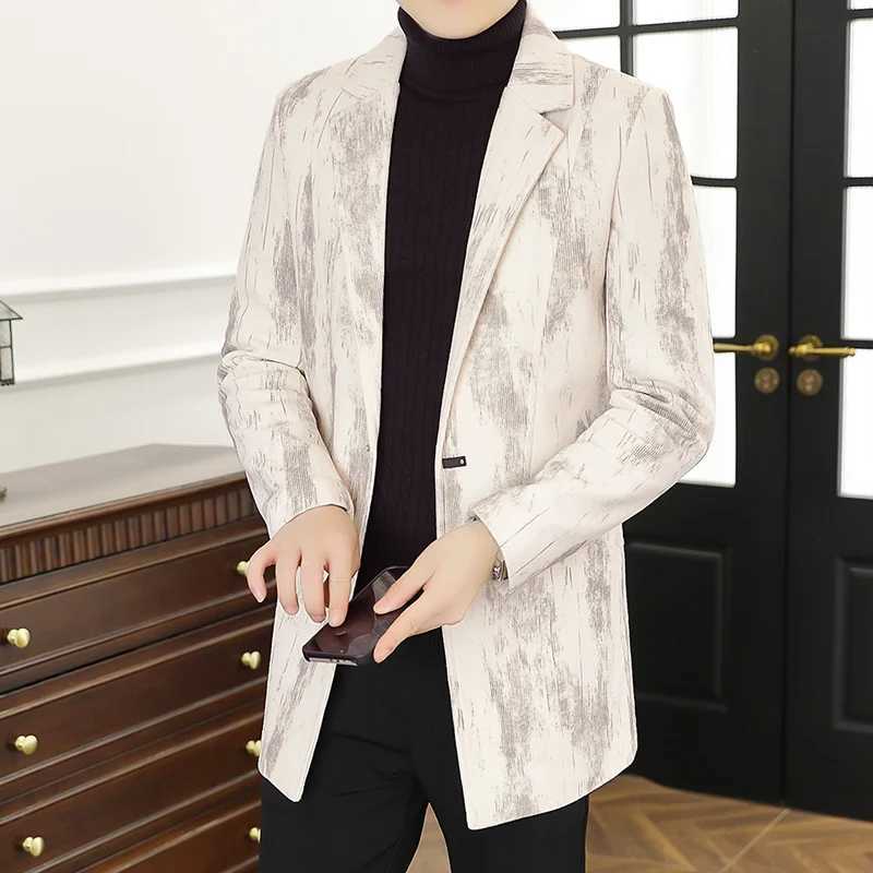 Mens woolen overcoat mid-length regular Korean style fashionable and trendy woolen coat jacket for autumn and winter M251208