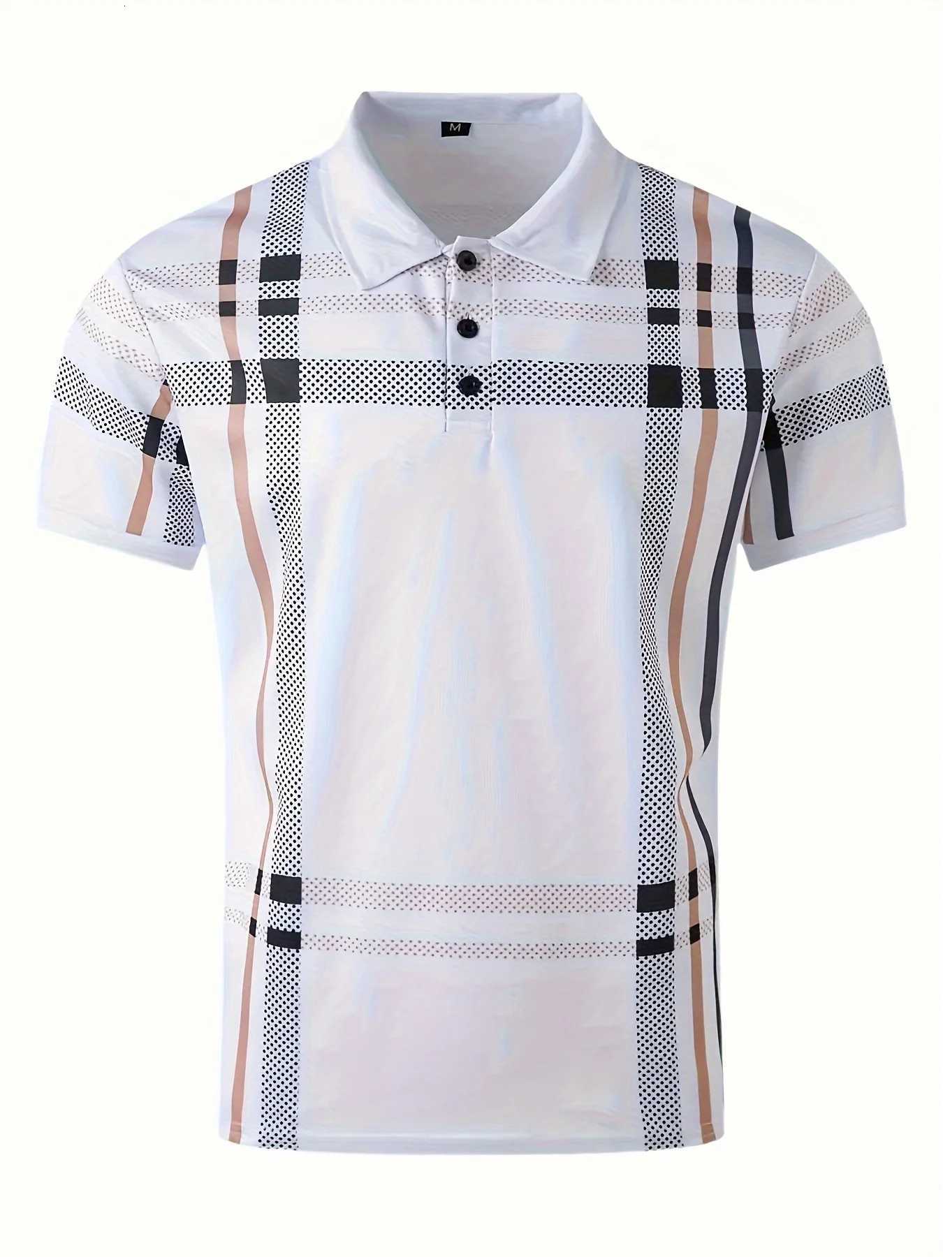 2024 new casual lapel polo shirt mens fashionable versatile trend top summer pullover short sleeved t-shirt W251208