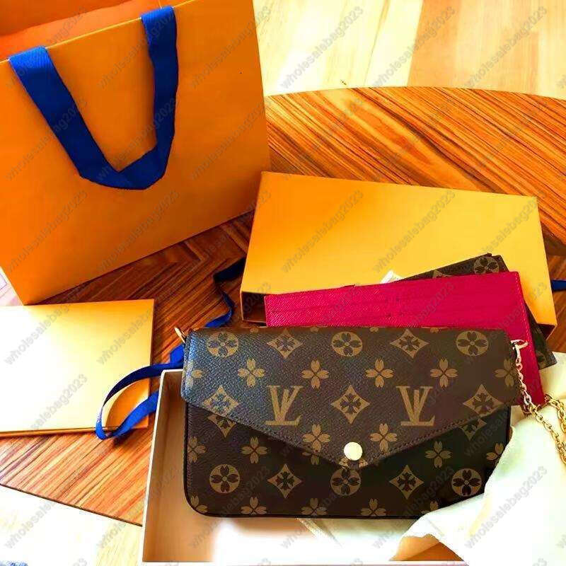 Luxurys Designer Bag Women Handbag Favorite Multi Accessories 3 Pcs/set Woman Crossbody Purse Flowers Shoulder Lady Leather Messenger Bags 68