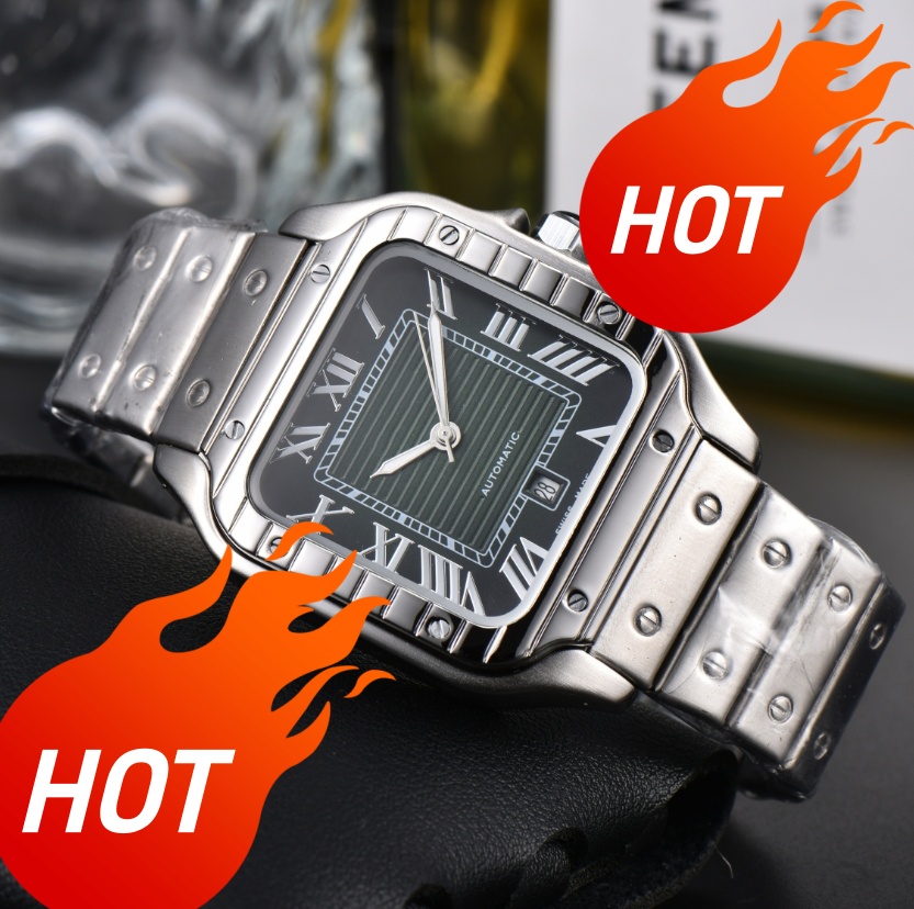 Luxury CARTIRity SANTOSDEity Watch Mens tankily Watch Square Watches Automatic Movement Stainless Steel Bracelet Sapphire Glass Waterproof women Wat