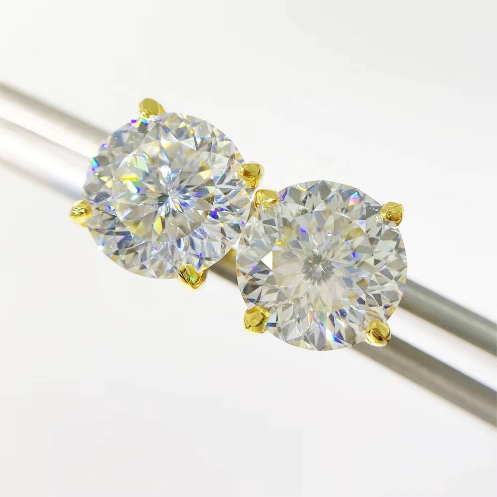 Pass Diamond Tester Fashion Jewelry Bird Net Cut Vvs Moissanite Screw Back Sterling Silver Beautiful Stud Earrings