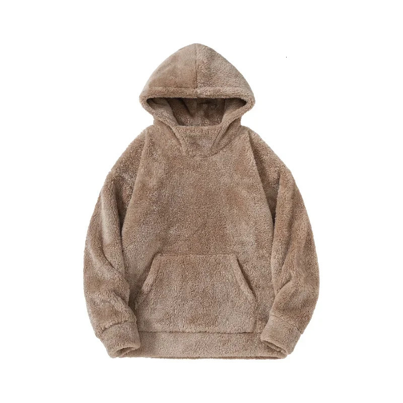 Hooded Sweatshirt Mens Solid Color Long-sleeved Pullover Casual Fashion Top 251204