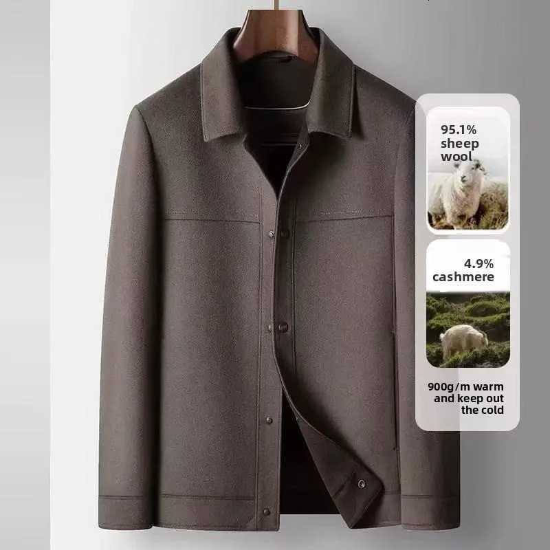 2025 Autumn/Winter New Mens Woolen Coat with 95 Wool Content Cashmere Warmth Light Business Leisure Woolen Coat M251208