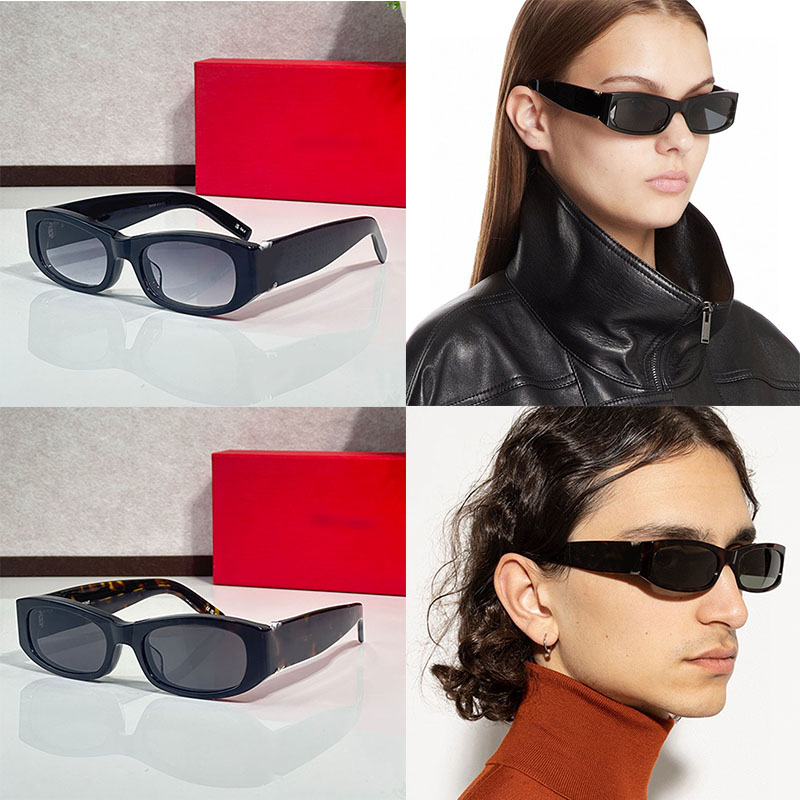 Designer Men Women Rectangular Sunglasses SL M152 Black Slim Acetate Frame Nylon Lens Wide Legs Fashion Luxury Womens Glasses With Box